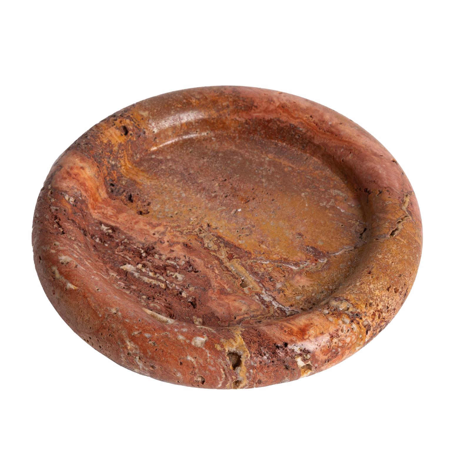 NED Collections Bay Round Tray - Burnt Travertine